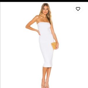 Strapless white bodycon dress!